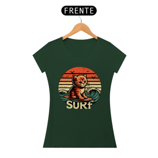 Nome do produto CAMISETA BABY LONG ALGODÃO PIMA, CAT SURF