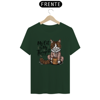Nome do produto CAMISETA T-SHIRT PIMA, MY CAT IS MY THERAPIST