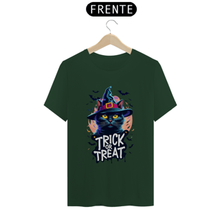 Nome do produto CAMISETA T-SHIRT CLASSIC, BLACK CAT HALLOWEEN, TRICK OR TREAT