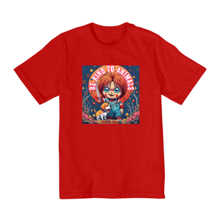 Nome do produto CAMISETA QUALTITY INFANTIL, DOG CHUCKY BE KIND-2 A 8 ANOS