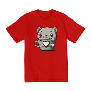 Nome do produto CAMISETA QULAITY INFANTIL, CAT IN THE CUP-2 A 8 ANOS
