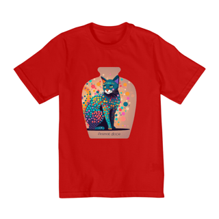 Nome do produto CAMISETA QUALITY INFANTIL, CAT IN THE VASE-10 A 14 ANOS