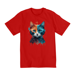 Nome do produto CAMISETA QUALITY INFANTIL, COLORFUL CAT-10 A 14 ANOS
