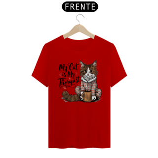 Nome do produto CAMISETA T-SHIRT CLASSIC, MY CAT IS MY THERAPIST