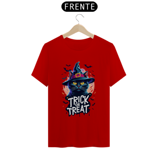 Nome do produto CAMISETA T-SHIRT CLASSIC, BLACK CAT HALLOWEEN, TRICK OR TREAT