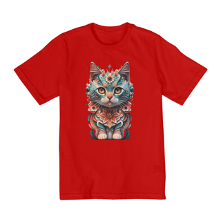 Nome do produto CAMISETA QUALITY INFANTIL COLORFUL CAT- 10 A 14 ANOS
