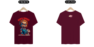 Nome do produto CAMISETA T-SHIRT QUALITY FRENTE/COSTA DOG, LINHA FILME CHUCKY BRINCA COMIGO