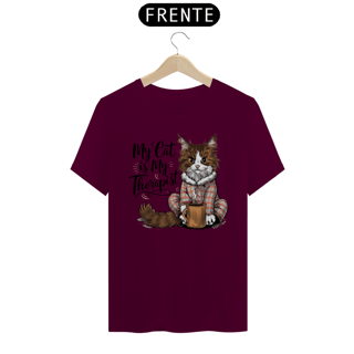 Nome do produto CAMISETA T-SHIRT CLASSIC, MY CAT IS MY THERAPIST