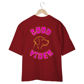 Nome do produto CAMISETA OVERSIZED, DOG COSTAS GOOD VIBES