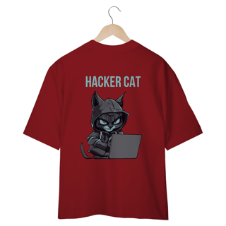 Nome do produto CAMISETA OVERSIZED COSTAS, HACKER CAT 