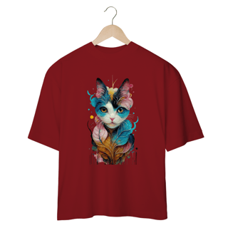 Nome do produto CAMISETA OVERSIZED, COLORFUL CAT