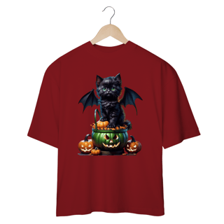 Nome do produto CAMISETA OVERSIZED, CAT MORCEGO HALLOWEEN