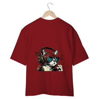 Nome do produto CAMISETA OVERSIZED COSTAS, CAT MUSIC