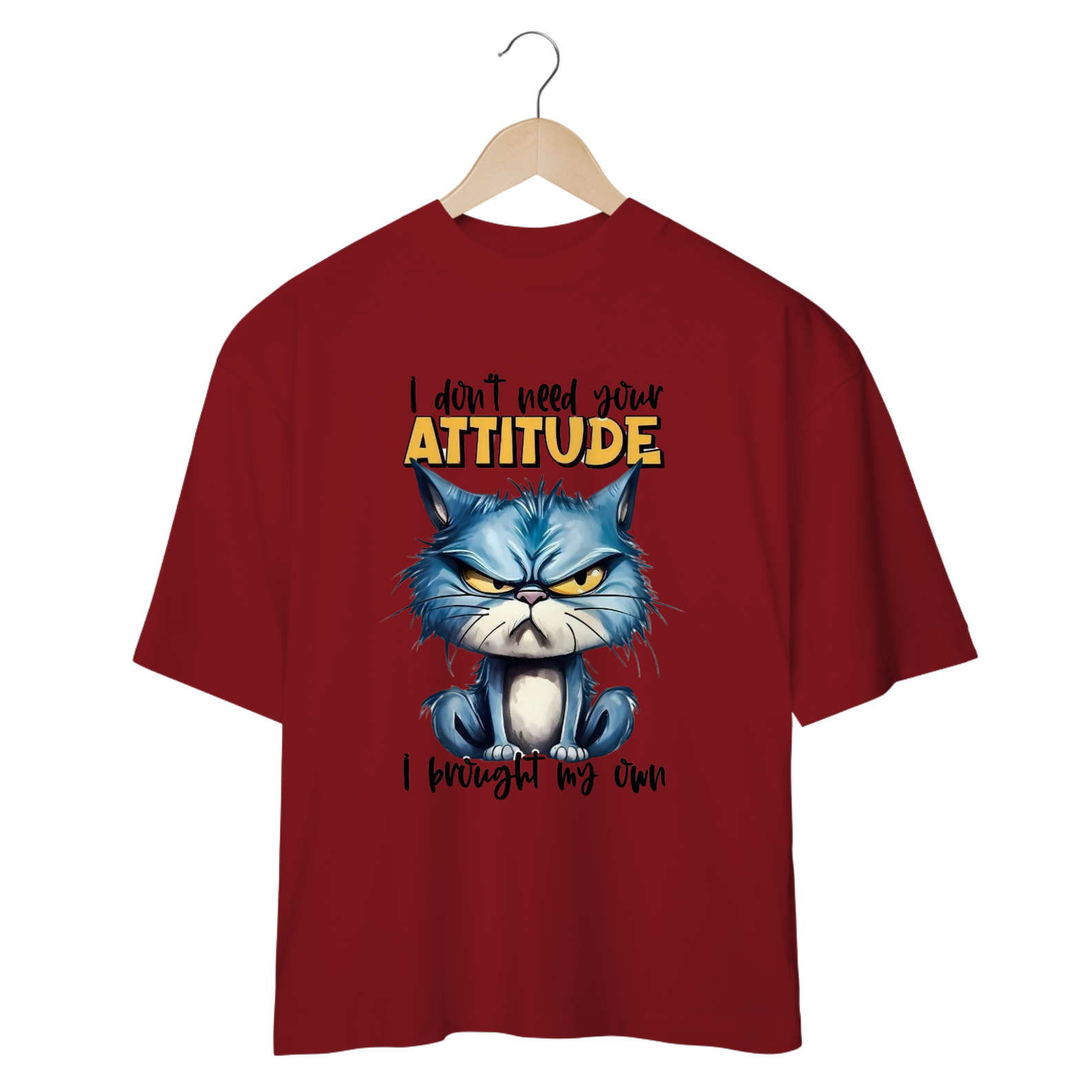 CAMISETA OVERSIZED, CAT ATTITUDE