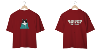 Nome do produto CAMISETA OVERSIZED FRENTE E VERSO, CAT FRASES