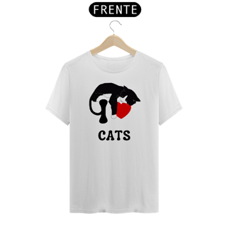 Camiseta I Love Cats (gato deitado)