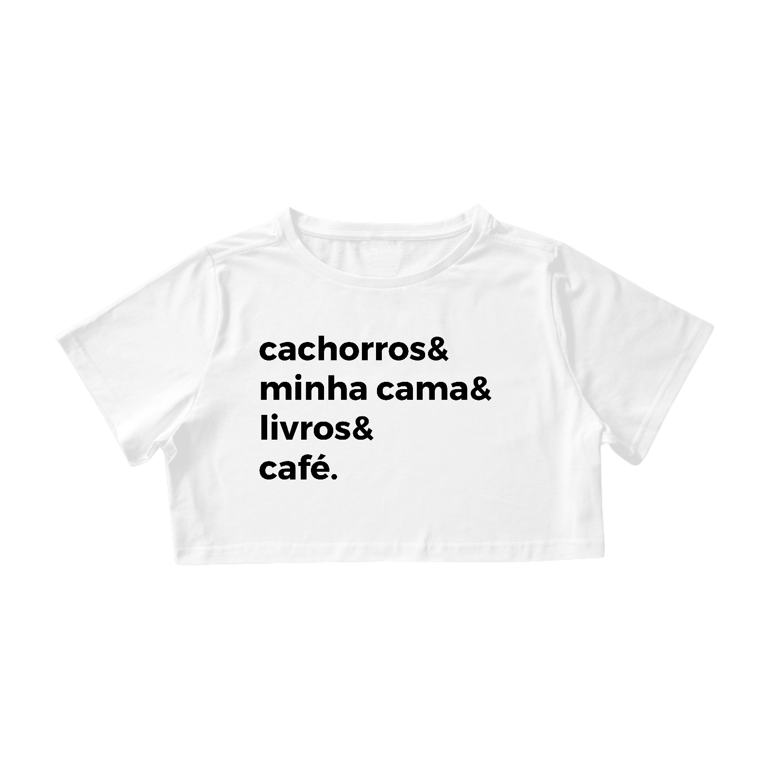 Cropped Cachorros, Cama, Livros, Café