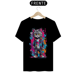 Camiseta Gato Cinza - #004