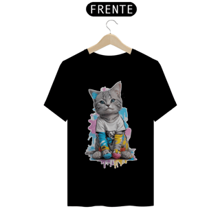 Camiseta Gato Cinza - #005