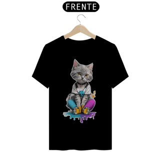 Camiseta Gato Cinza - #006