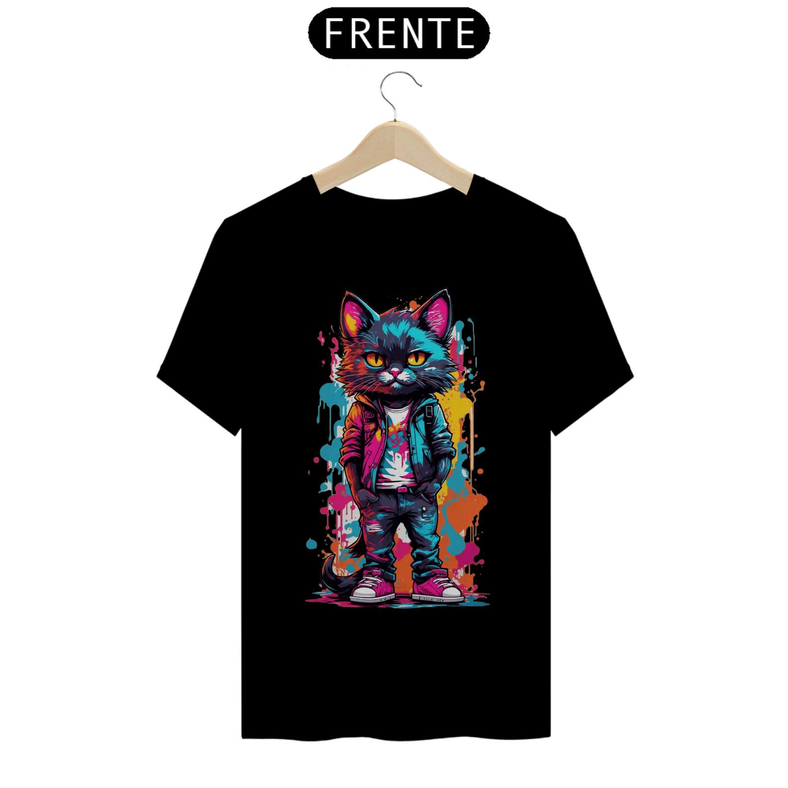 Camiseta Gato Preto - #004