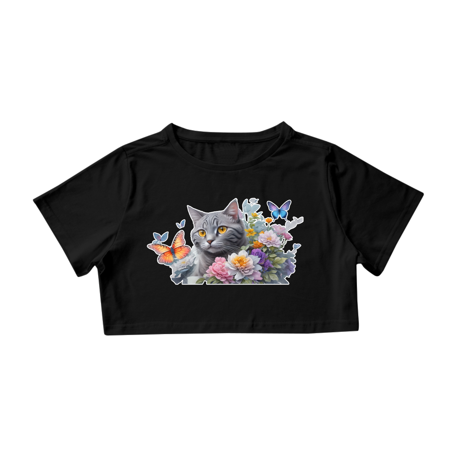 Cropped Gato Cinza - #008