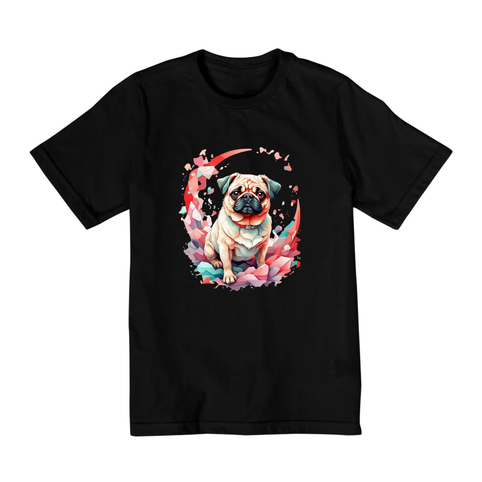 Camiseta Infantil (10 A 14) - Pug #001