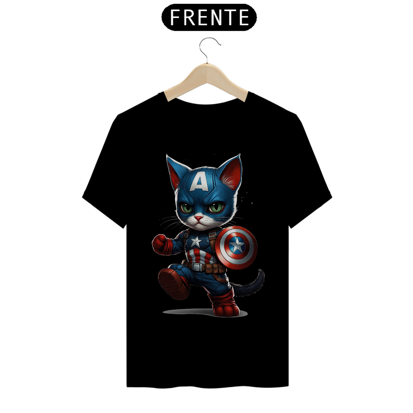 Camiseta Gato Capitão América