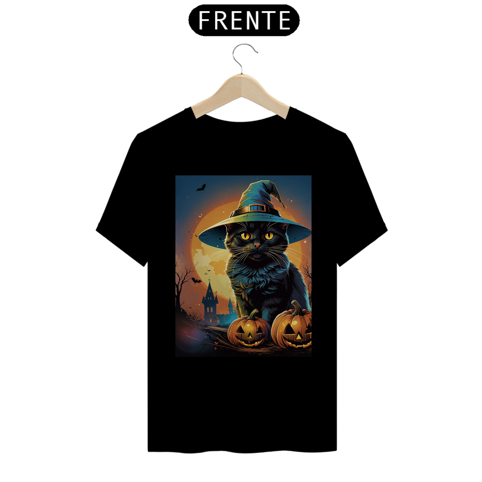 Camiseta Gato Halloween - #012