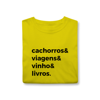 Nome do produtoCachorro, Viagens, Vinho e Livros