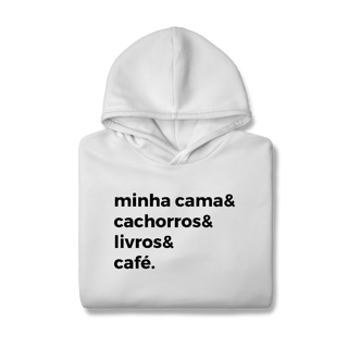 Nome do produtoMinha Cara, Cachorro, Livro e Café [Moletom Prime Canguru]