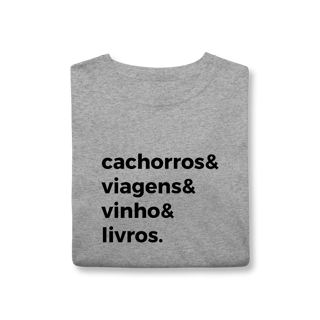 Nome do produtoCachorro, Viagens, Vinho e Livros