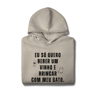Nome do produtoBeber Vinho com o Gato [Moletom Prime Canguru]