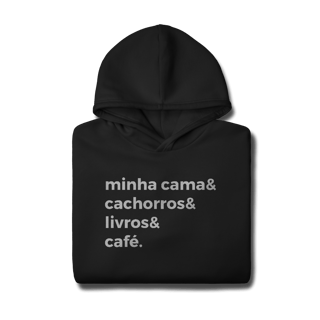 Nome do produtoMinha Cara, Cachorro, Livro e Café [Moletom Prime Canguru]