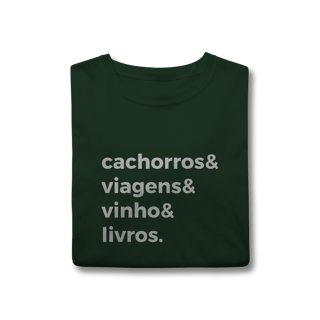 Nome do produtoCachorro, Viagens, Vinho e Livros