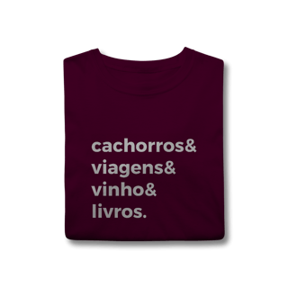 Nome do produtoCachorro, Viagens, Vinho e Livros
