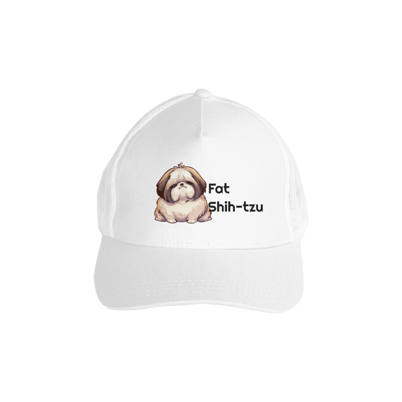 Boné Americano com Tela - Fat Shih-tzu - Modelo 1