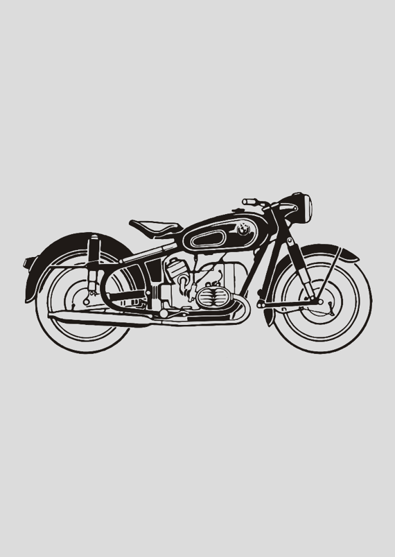 Poster - Retrato - Moto Antiga 1