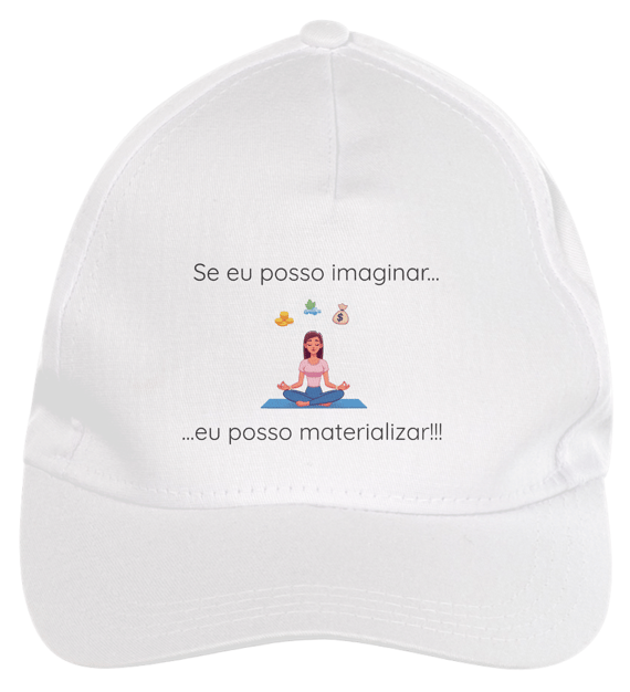 Boné de Brim - Branca - Se eu posso imaginar, eu posso materializar!!! Modelo 1