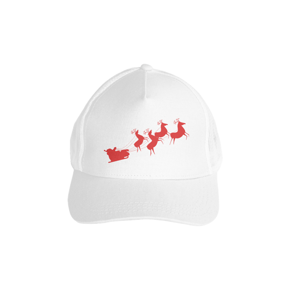 Boné Americano com Tela - Papai Noel 2 - Vermelho