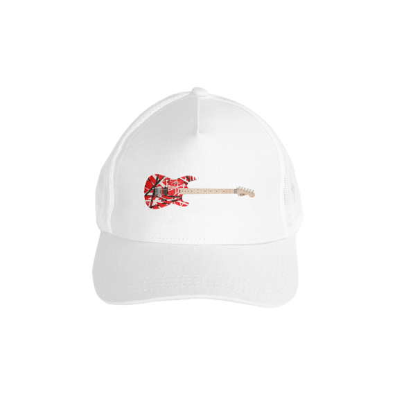 Boné Americano com Tela - Guitarra EVH Striped Series Red Black White