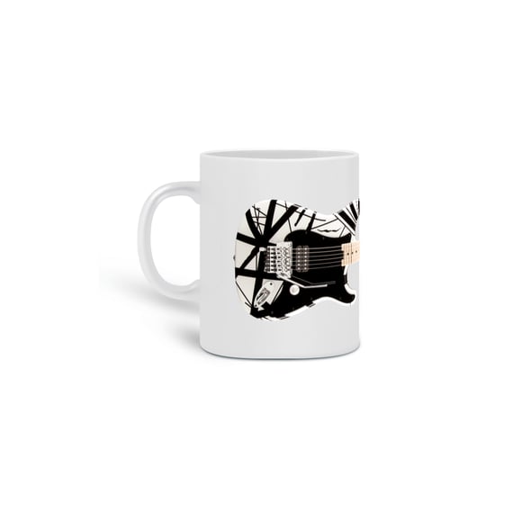 Caneca Cerâmica - Guitarra EVH Striped Series Black White