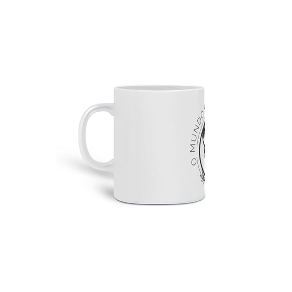 Caneca Cerâmica - O Mundo Em Estampas - Logo Preto