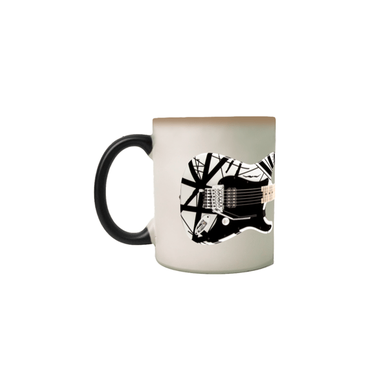 Caneca Mágica - Guitarra EVH Striped Series Black White