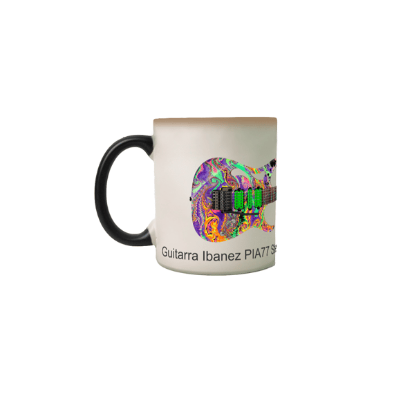 Caneca Mágica - Guitarra Ibanez PIA77 Steve Vai Signature Multicolor Swirl