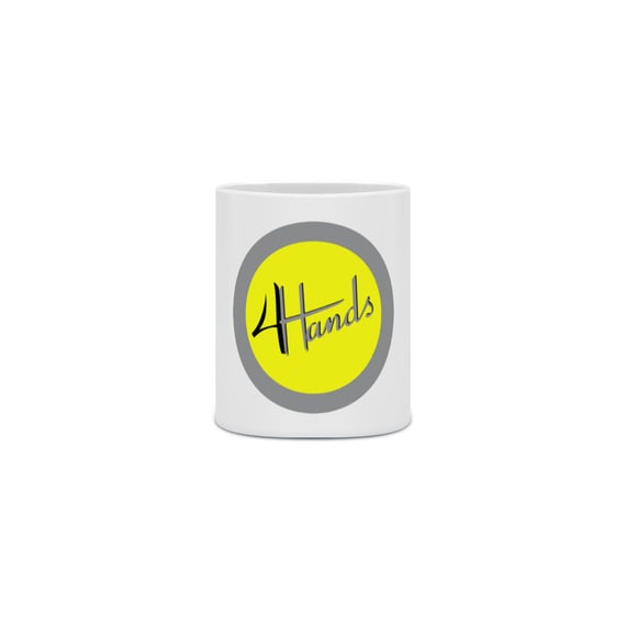 Caneca Cerâmica - 4 Hands Luthieria - Logo
