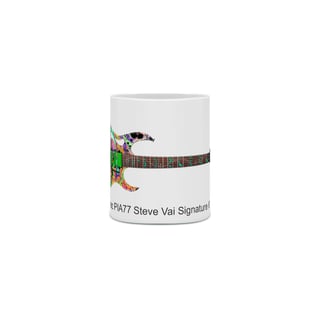 Nome do produto Caneca Cerâmica - Guitarra Ibanez PIA77 Steve Vai Signature Multicolor Swirl