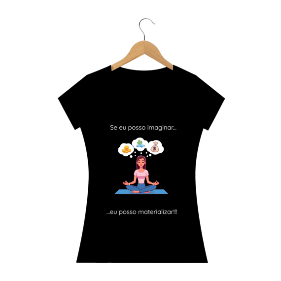 Camiseta Baby Long Prime - Preta  - Se eu posso imaginar, eu posso materializar!!! Modelo 1