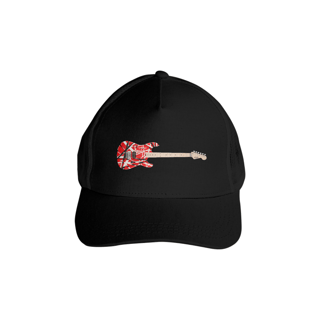 Nome do produto Boné Americano com Tela - Guitarra EVH Striped Series Red Black White