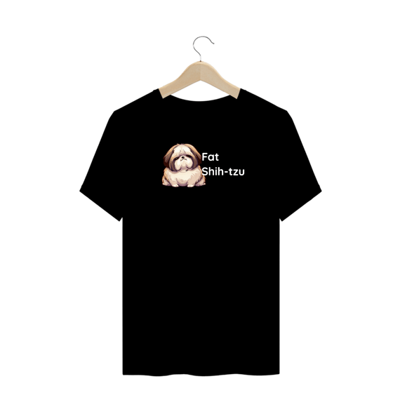 T-Shirt Plus Size - Fat Shih-tzu - Modelo 1